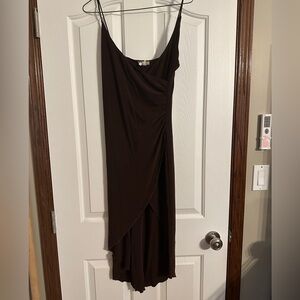 Brown spaghetti strap dress